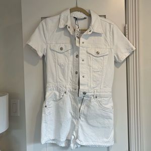 Zara White Denim romper NWT